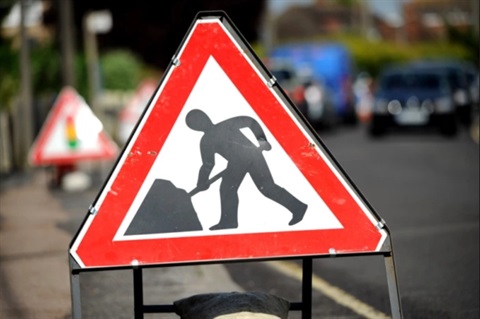 Roadworks sign